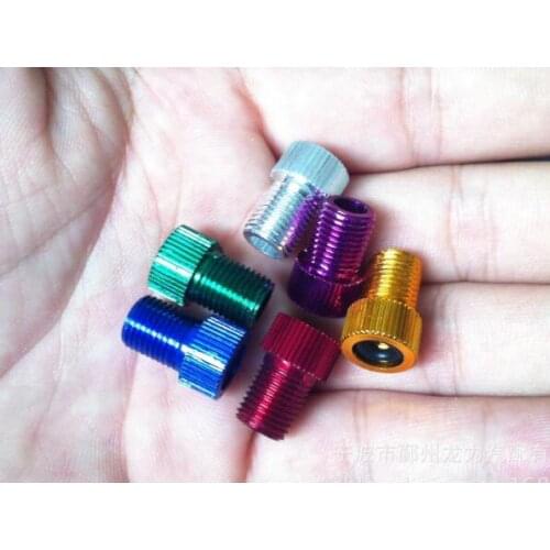 Whole Sale 1000pcs/lot Presta To Schrader Air Pump Bicycle Bike Valve Type Adaptor Converter Adapter 7 colors Vertical Line