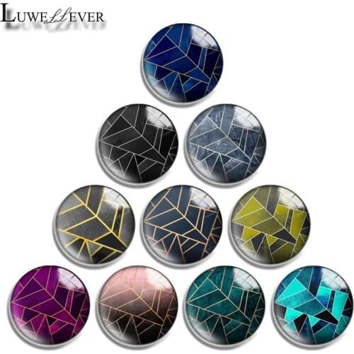12mm 14mm 16mm 20mm 25mm 30mm 674 Geometry Mix Round Glass Cabochon Jewelry Finding 18mm Snap Button Charm Bracelet