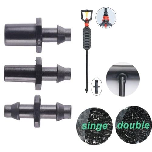 20PCS single and double barb quick connection 4/7 hose PE pipe fittings home garden agricultural irrigation system connector