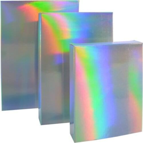 25pcs Gift Paper Box Holographic Laser Card Case Cartons Gift Boxes Cosmetics Package Candy Boxes Birthday Party Wedding Favour