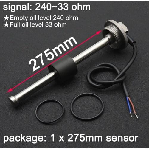215mm 210mm 190mm 180mm 290mm 650mm Custom size fuel level sensor 240~33 ohm 0~190ohm car fuel gauge 9~32V