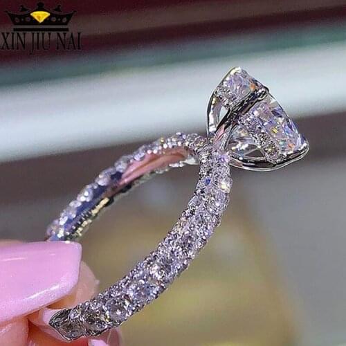 Best selling new flash diamond round princess ring European and American fashion female engagement wedding diamond ring ring