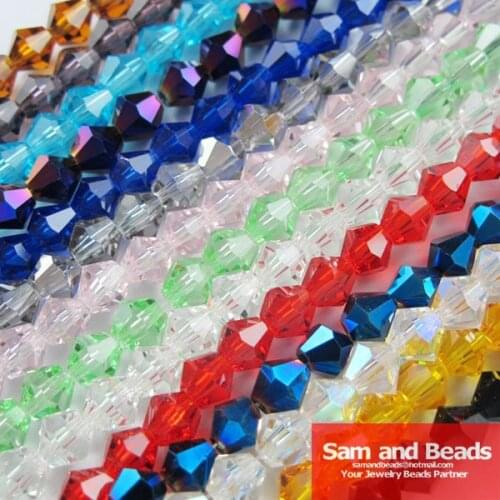 150Pcs/lot 4mm Bicone Faceted Glass Crystal Spacer Beads For Jewelry Making 17Colors In Total CB03