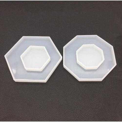 Diy crystal Epoxy large hexagonal table mold high mirror plaster aromatherapy car decoration handmade octagonal