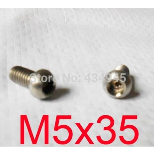 M5x35 M5 thread 35mm length button head Gr2 Ti bolts cup head HEX SOCKET Titanium screw,round head