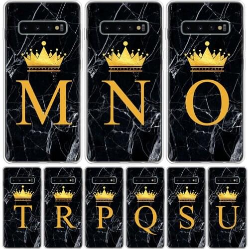 Crown Custom name Letter M Phone Case For Samsung Galaxy A50 A70 A30S A51 A71 A10 A20E A40 A90 A20S M30S A6 A7 A8 A9 Plus Coque