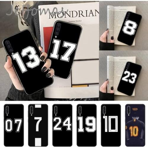 Football lucky number Soft black Phone Case For Samsung Galaxy J2 J4 J5 J6 J7 J8 2016 2017 2018 Prime Pro plus Neo duo