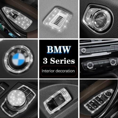 For BMW 3 Series F30 F31 F34 F35 G20 Interior Accessories Car Multimedia Button Frame Trim Cover Decoration Stickers 2013-2019