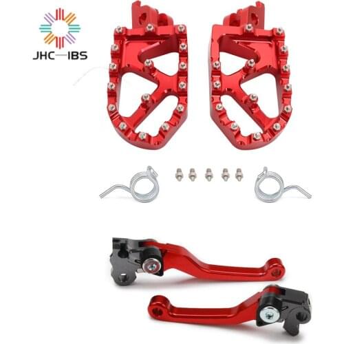 For HONDA CRF250R CRF450R 04-06 CRF250X 04-17 CRF450X 05-17 Motorcycle CNC Footrest Footpeg Foot Pegs Brake Clutch Lever Sets