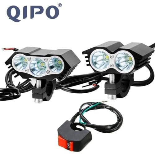 QIPO Super bright 30W 5000LM Motorcycle Headlight Spot light XM-L T6 LED Work Light Offroad Fog Driving Lamp with Switch