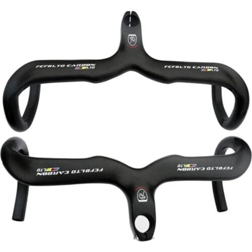 FCFB 3K matte carbon handlebar 400/420/440mm Bicycle Handlebar 28.6mm fork Carbon Road Bicycle Handlebars Integrated With Stem