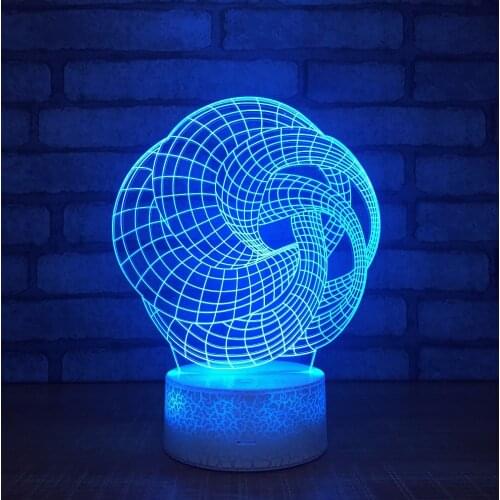 Creative Abstract 3D Night Light 7 Color Mood Table Lamp With Touch Switch Kids Room Decorations Christmas Party Gift