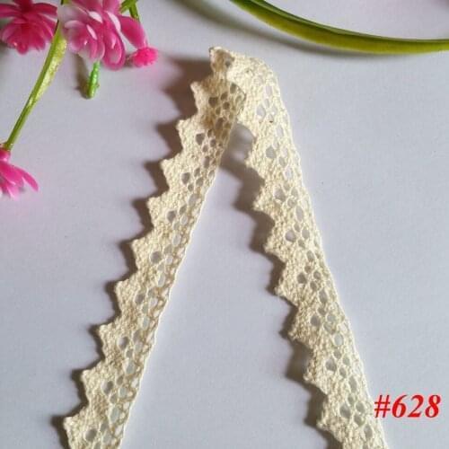 10Yards/lot high quality beige design lace fabric ribbon cotton lace trim sewing material accessoriesNO628