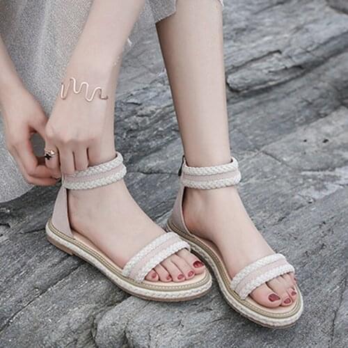 Fashion Faux Suede Women Sandals Rope Lace-up Women Sandals Contracted Rome Weave Women Sandals Casual Cross Tied Women shoes