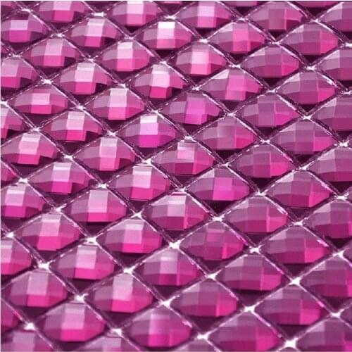 Purple 13 facets beveled Diamond Mirror Glass Mosaic Tiles, Wall Ceiling Display Cabinet DIY Decorate Outdoor Wall Sticker