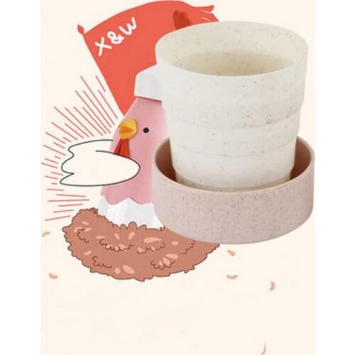 New Vogue Outdoor Travel Environmentally friendly wheat material Retractable Folding Cup Portable Drinking Travel Camping