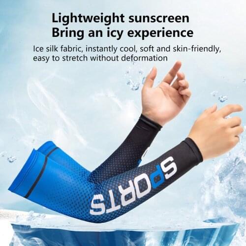New 1Pcs Sports Sleeves Fishing Basketball Sunscreen Ice Silk Arm Guard Thin Breathable Men And Women Outdoor Cycling Climbing