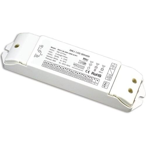 New DALI Dimming Driver,AC 100V-240V Input;200mA-1200mA 36W Output;Push Dim Dali PWM 2 in 1 Dimmable Led Intelligent Power Drive