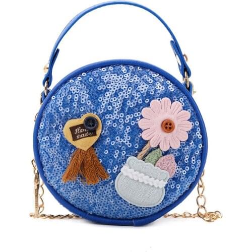 Raged Sheep Wholesale 2019 Korean Version New Childrens Small Round Bag Sequins Portable Fashionable Inclined Shoulder Bag Tote