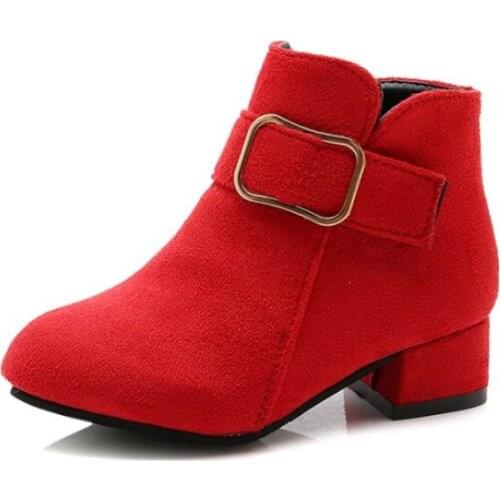 2021 Autumn/Spring Children Boots Buckle Boys Girls Suede Martin Boots Fashion Toddler Kids Boot