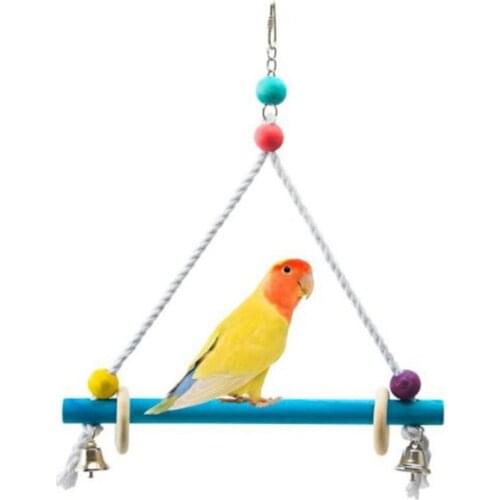 Parrots Swing Toy Birds Perch Hanging Swings with Bells Parakeet Budgie Toys