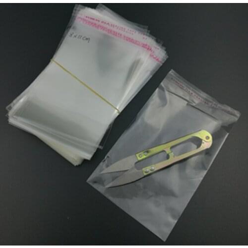 100pcs 8 x 11cm Clear Cello Bag For Cookie Candy Package Transparent Snack Packaging Plastic Bags Jewelry Packing Gift Pouches
