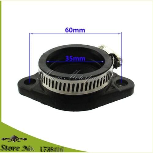 Carb Rubber Flange Adapter Manifold 60mm 35mm For M-VM28-200K Replace Mikuni VM28-200K