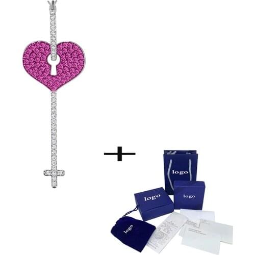 New Single Ear Earring Shiny Heart Pink Crystal Stud Earrings Valentines Day Unique Romantic Gift