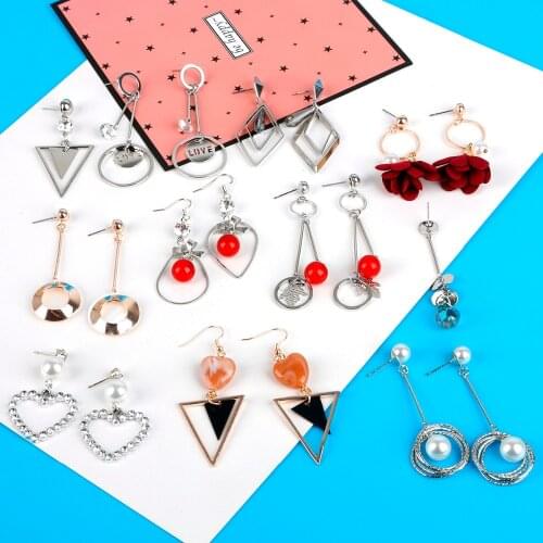 Different Styles Fashion Stud Earring for Women Collections Metal Geometric Pearl Tassel Earrings Fashion Jewelry Boucle d'oreil