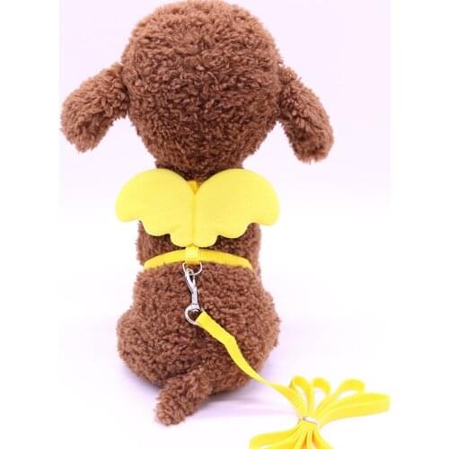 Dog Cat Harness No Pull Lovely Angel Wing Puppy Kitten Harness and Leash Set Adjustable Pet Harnesses Vest for Small Dogs Cats