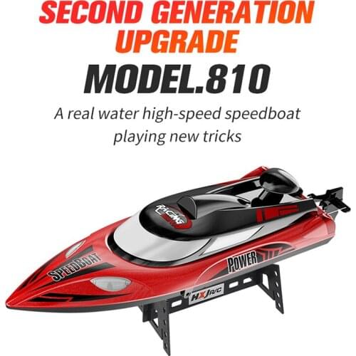HongXunJie HJ810 2.4G 4CH 180 Flip Waterproof 35Km/h High Speed Racing RC Boat w/ Colorful LED Lights RC Speedboat Kids Gift Toy