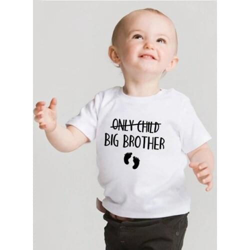 Only Child Big Brother Sister To Be Pregnancy Announcement Tshirt Kids Short Sleeve T-shirt Children Toddler Casual Tees Top