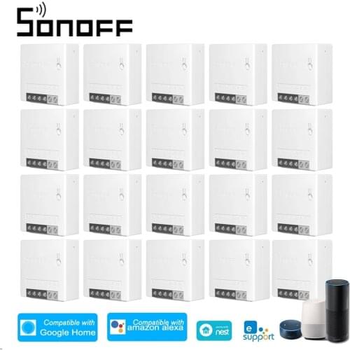 20Pcs SONOFF MINI R2 DIY Smart Switch Two Way Switch Wifi Switch Module Via e-WeLink APP Remote Control Work Alexa Google Home