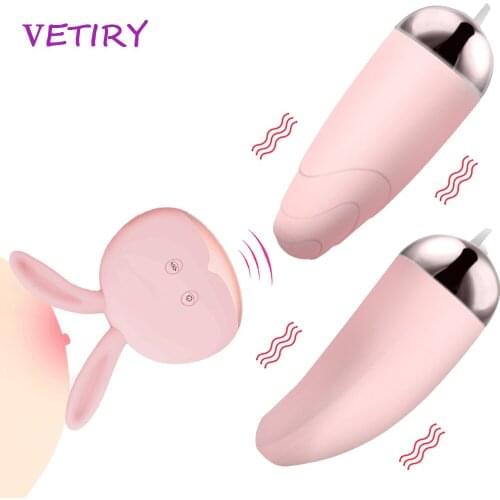 VETIRY Dual Vibratinf Egg Sex Toys for Women Dildo Vibrator Nipple Clitoris Stimulator Rabbit Remote Control Anal Vagina Massage