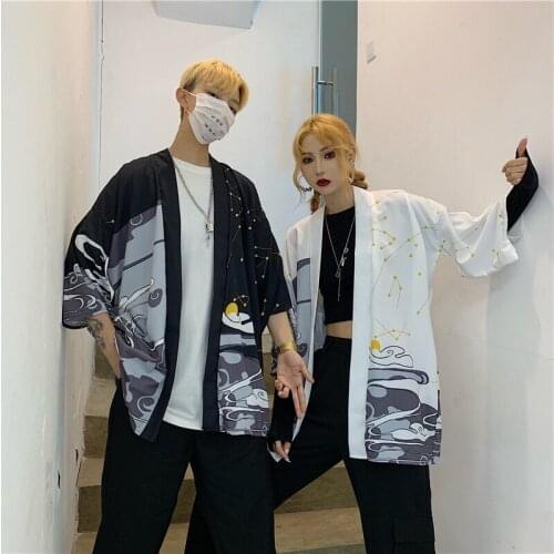 Japanese Kimono Cardigan Women Summer Seven-quarter sleeve Hakutaku Blouse Coat 2019 New Fashion Causal Cardigans Top Clothing