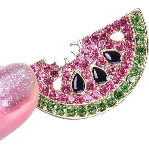 Miraculous 1pcs Fashion Summer Style Rhinestone Watermelon Brooches Cute Fruit Brooch Pin Kids Backpack Badges Jewelry