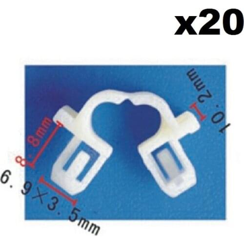 20pcs For Honda Acura Windshield Washer Rivet Retainer Clip 90652-SB2-023 Water-jet pipe clip