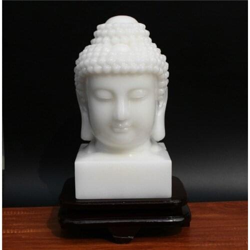 2800--GOOD white jade Buddha statue #HOME family efficacious Protection # High-grade jade Buddhism the Buddha statue-30CM Large