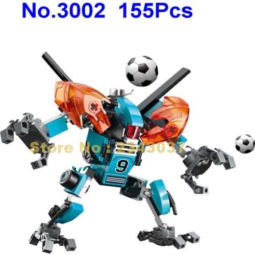 3002 155pcs Sports Soccer Football Tear Defense Robot Enlighten 4 Building Blocks Toy