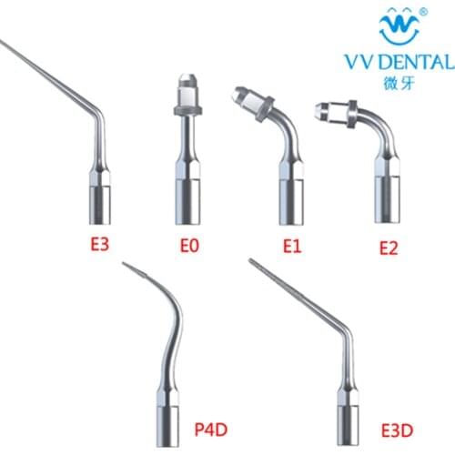 6pcs E0 E1 E2 E3 P4D E3D Dental Ultrasonic Scaler Scaling Tips Dental Products Handpiece fit EMS Woodpecker UDS