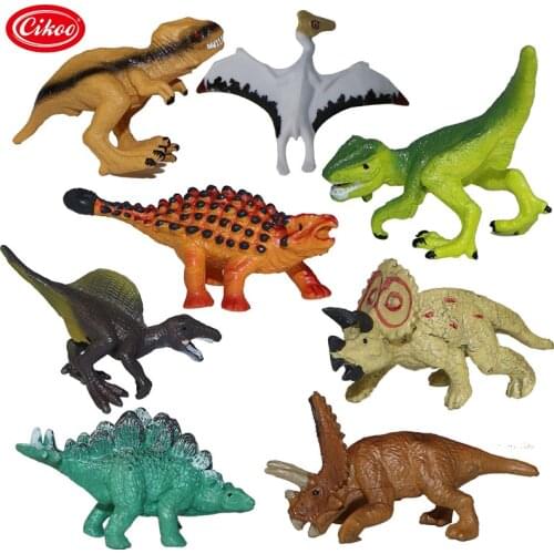 8pcs/set Mini Dinosaurs Model Plastic Animal Jurassic Dinosaur Action Figure Toys Collection