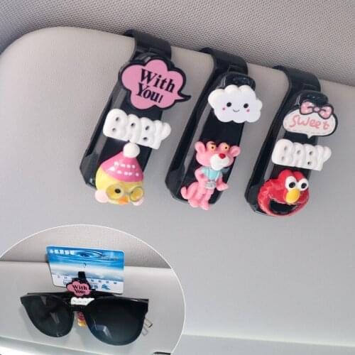 Car Accessories Interior Car Glasses Case Auto Sun Visor Glasses Holder Sunglasses Clip Card Holder Eyeglasses Accessories