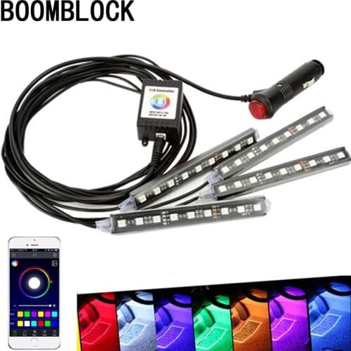 BOOMBLOCK 1set App Car Colors LED Interior Lights For Mercedes W204 W210 AMG Benz Bmw E36 E90 E60 Fiat 500 Volvo S80 Accessories