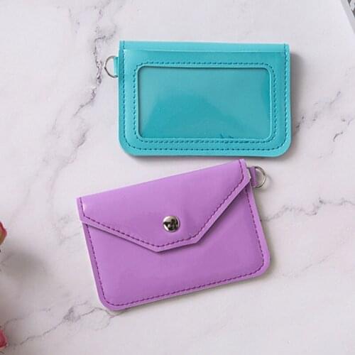 Mens Womens PU Hasp Cash ID Card Credit Card Holder Pure Color Mini Business Card Case Name Card Holder Holiday Gift Stylish