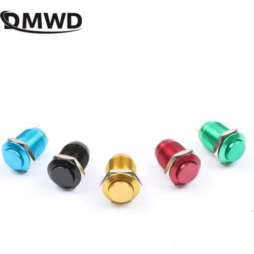 1 pc 12mm colorful metal push button switches for Car waterproof Momentary High Round head start