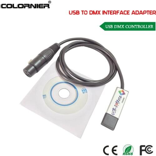 DHL Free Shipping 20pcs/lot USB to DMX 512 Interface Adapter for Stage Light LED DMX512 Computer PC Stage Lighting Controller