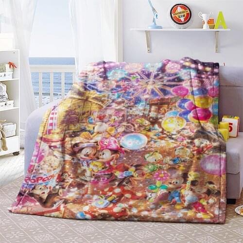 Disney Mickey Minnie Mouse Blanket Cartoon Soft Flannel Fleece Blankets Throws on Bed Crib Couch Baby Girls Boys Kids Gift