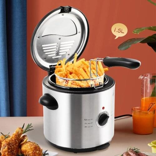 XJ-7K115 Electric Fryer 1.5L Removable Liner Household Mini Constant Temperature Electric Fryer 1000W Fried Chicken with French