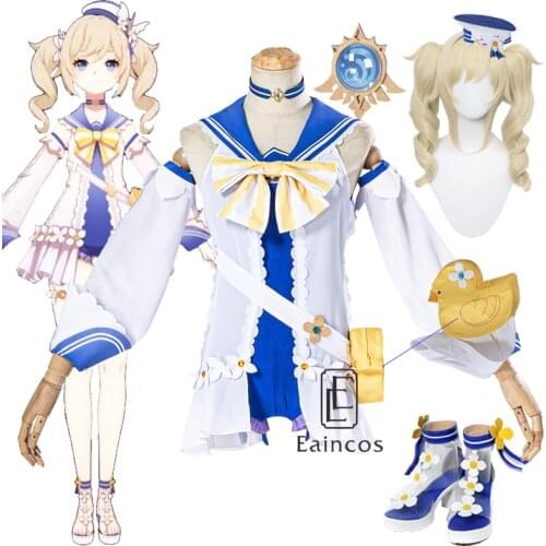 Genshin Impact Barbara Cosplay Costume Swimsuit Summer Cute Swimwear Game Carnival Halloween Party Women Outfit Dress Costumes