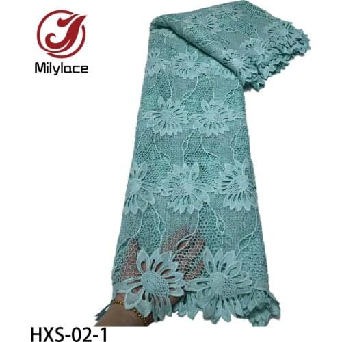 African Color Guipure Lace Fabric 2020 High Quality Nigerian Water Soluble Lace Fabric for Wedding Dress HXS-02